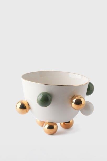 Maji Atelier - MAJİ COSMOS GOLD KASE 2000 ML (YEŞİL DETAYLI)