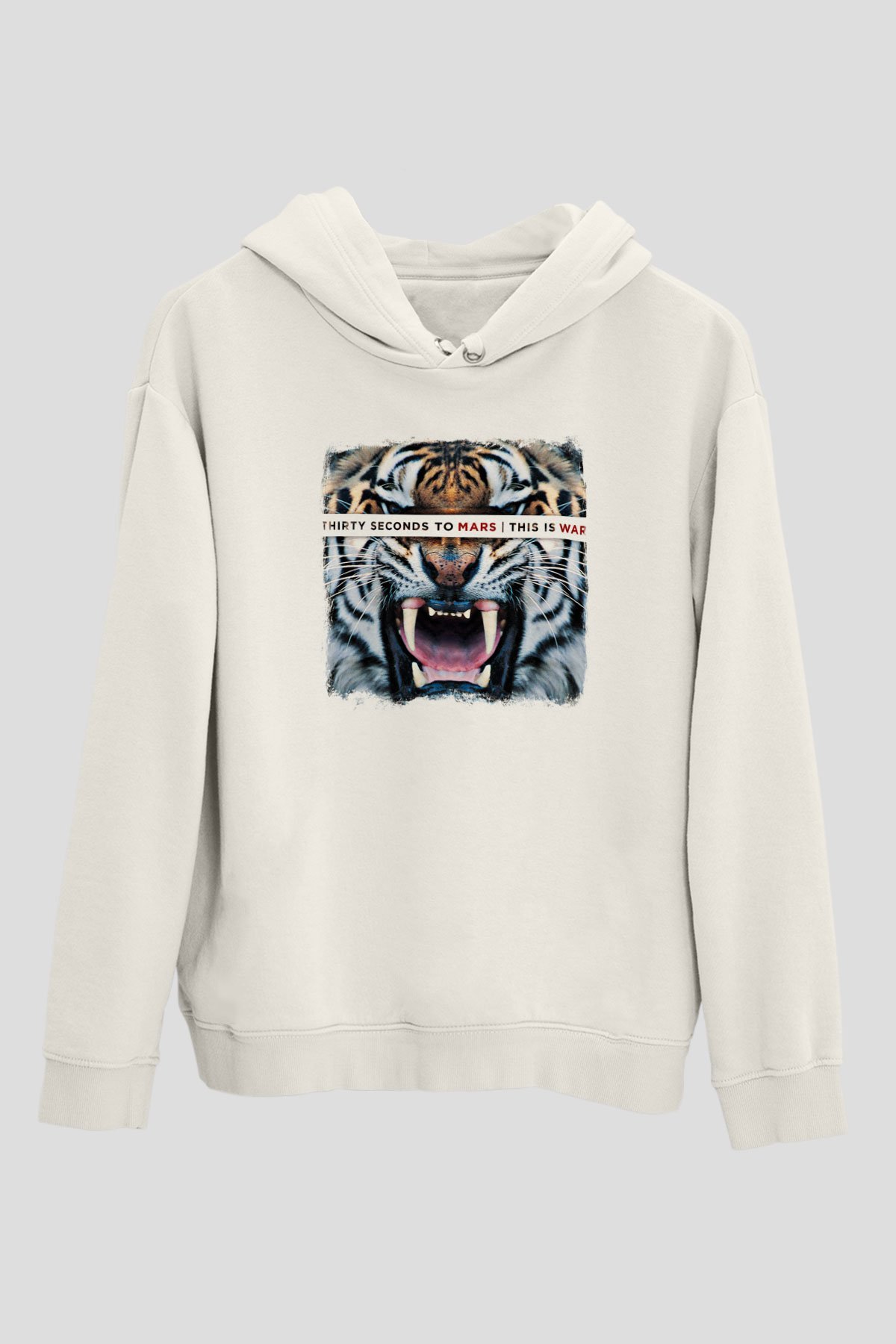 30 Seconds To Mars Baskılı Unisex Beyaz Hoodie