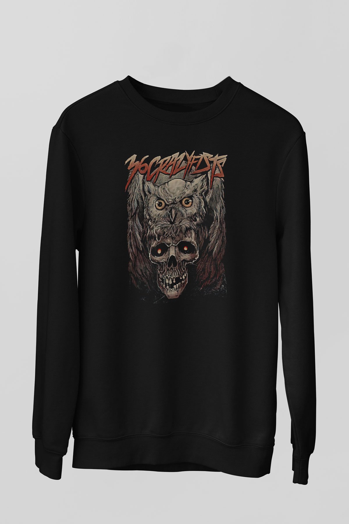 36 Crazyfists Baskılı Unisex Siyah Sweatshirt