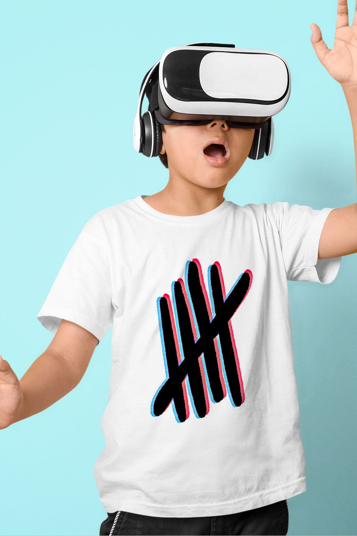 5 Seconds Of Summer Baskılı Unisex Beyaz Çocuk Tişört