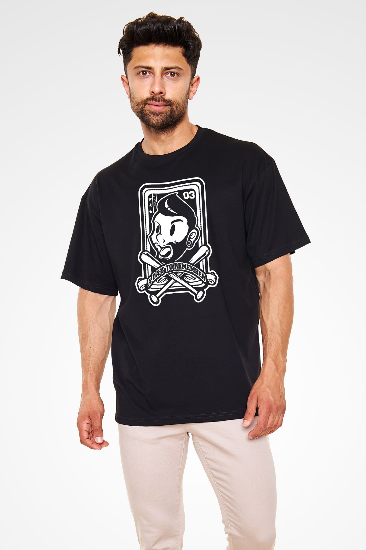 A Day to remember Baskılı Unisex Siyah Oversize Tişört