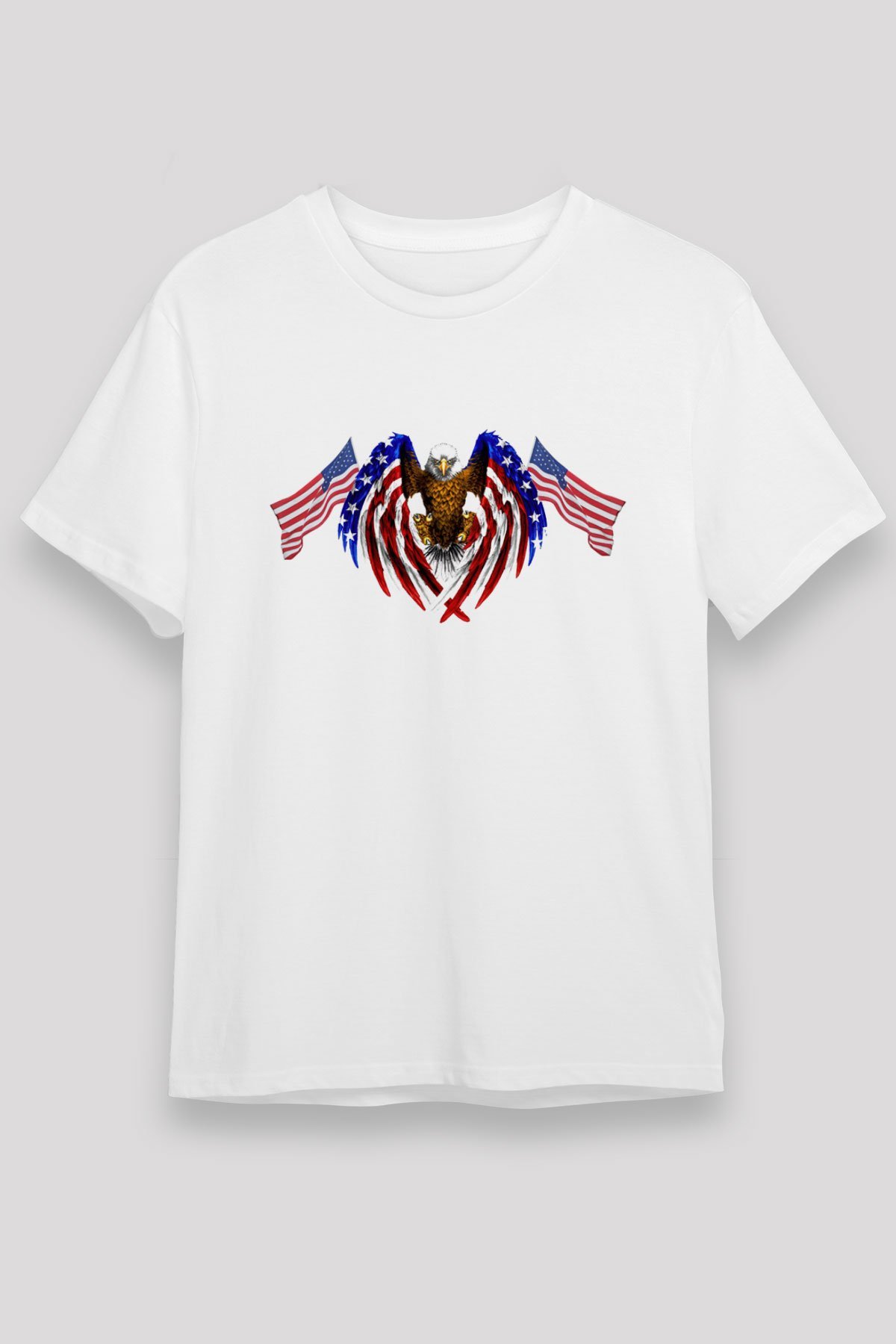 ABD Beyaz Unisex Tişört T-Shirt - TişörtFabrikası
