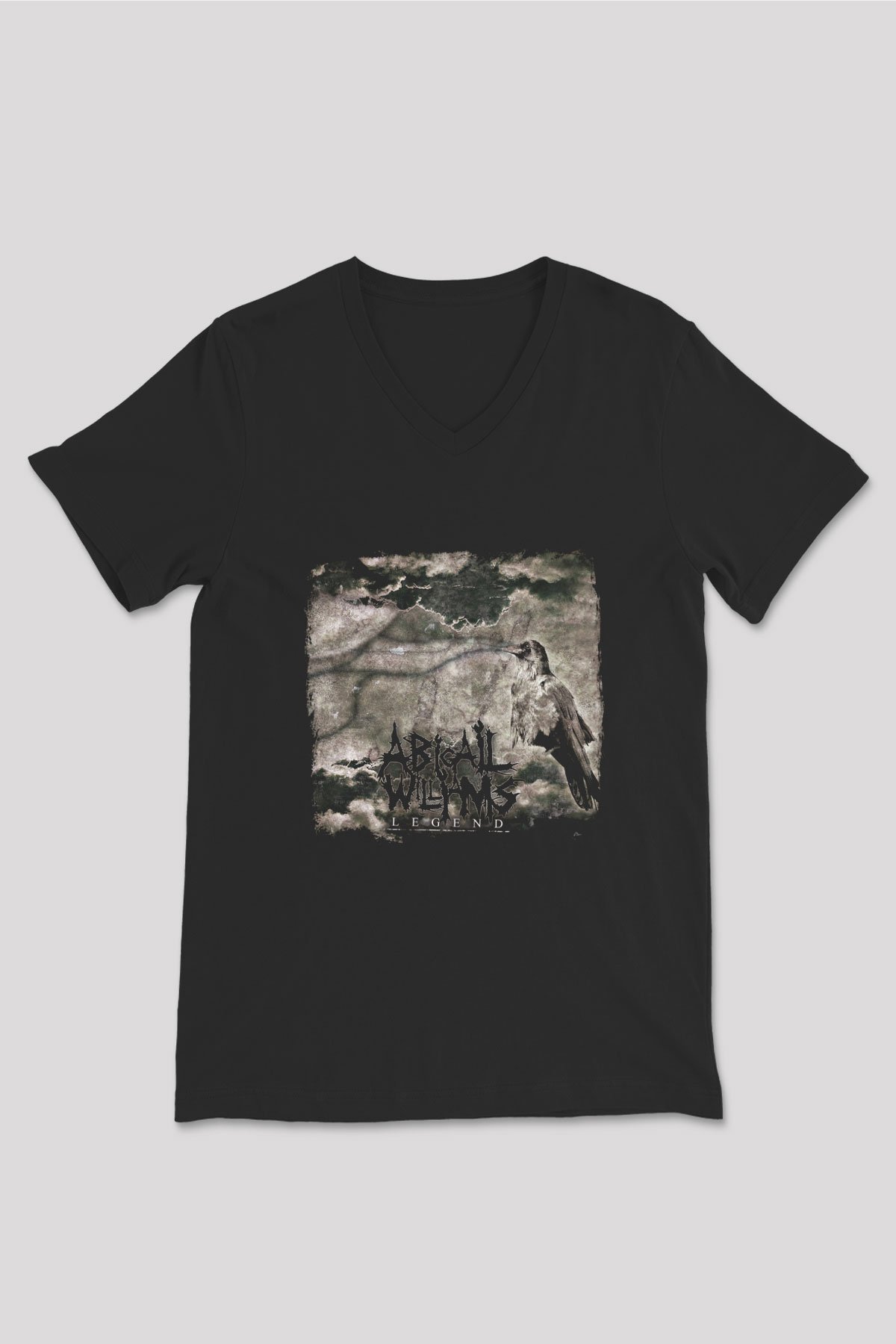 Abigail Williams Baskılı Unisex Siyah V Yaka Tişört