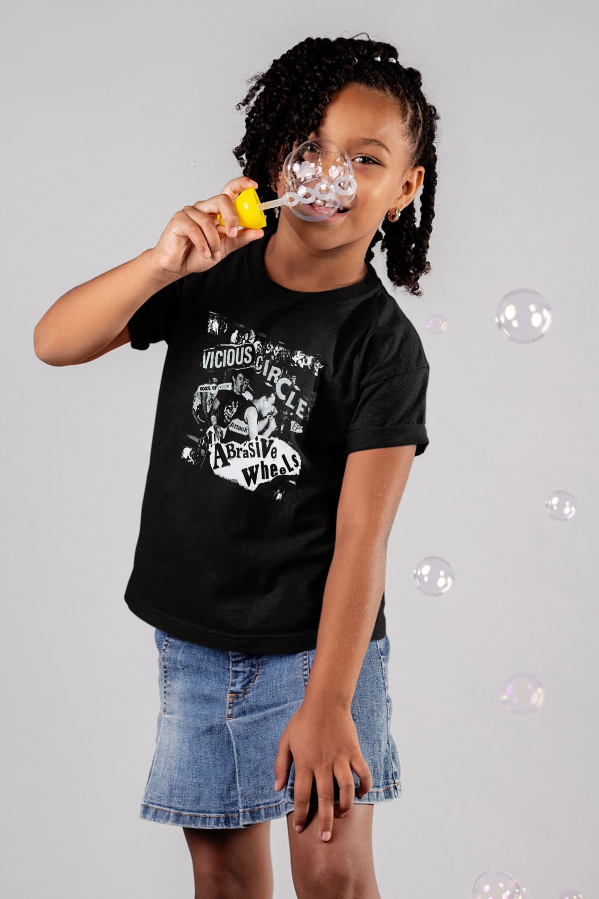 Abrasive Wheels Baskılı Unisex Siyah Çocuk Tişört - Tshirt