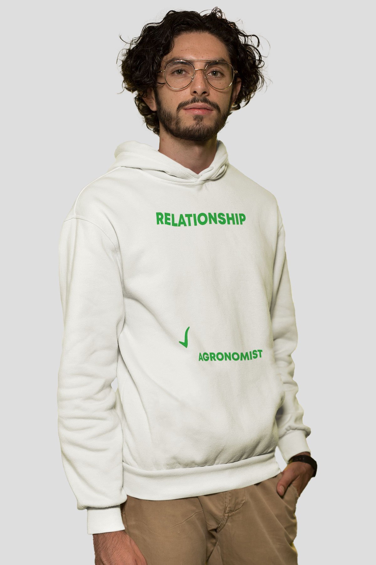 Agronomist Beyaz Unisex Kapüşonlu Sweatshirt