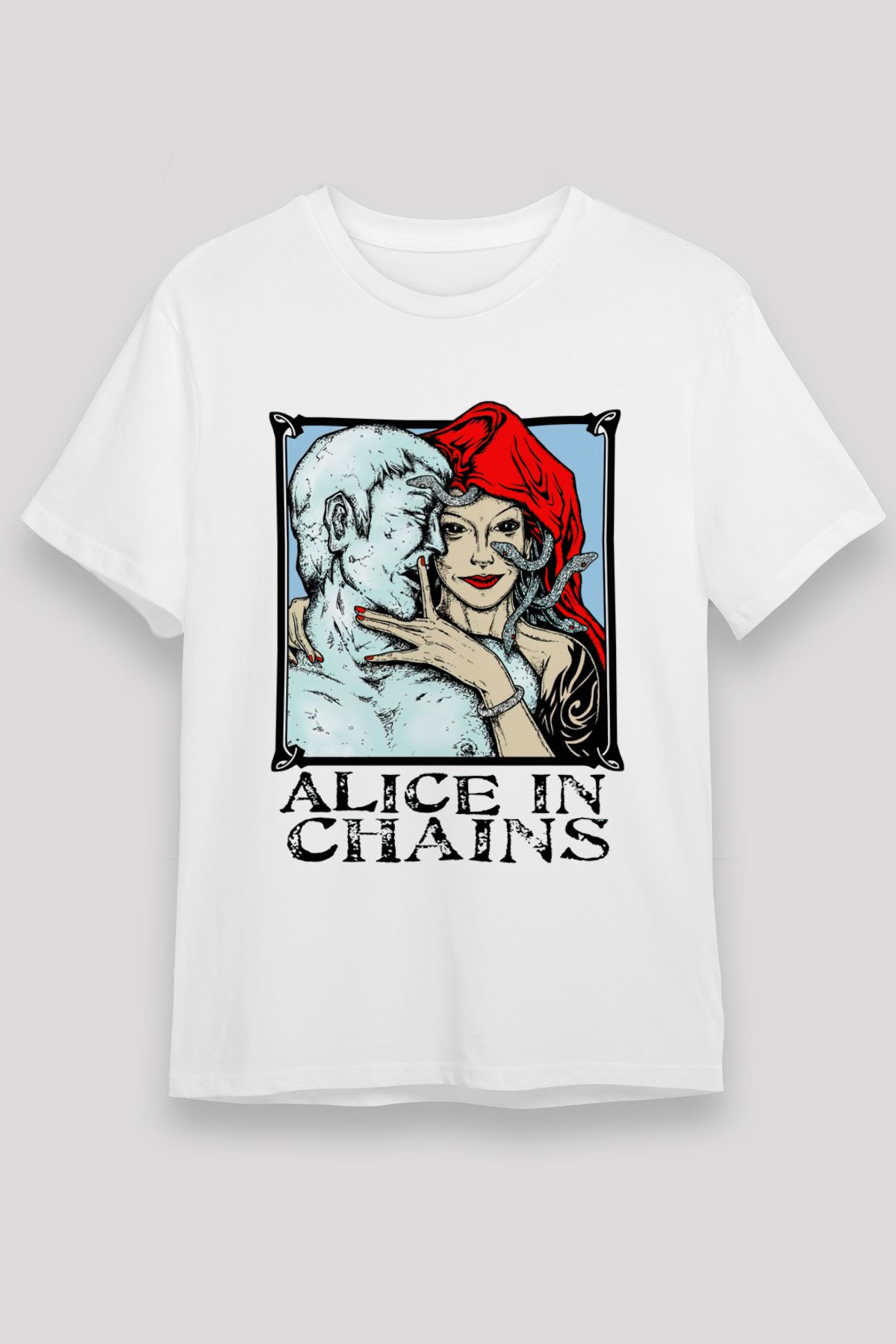 Alice in Chains Beyaz Unisex Tişört T-Shirt - TişörtFabrikası