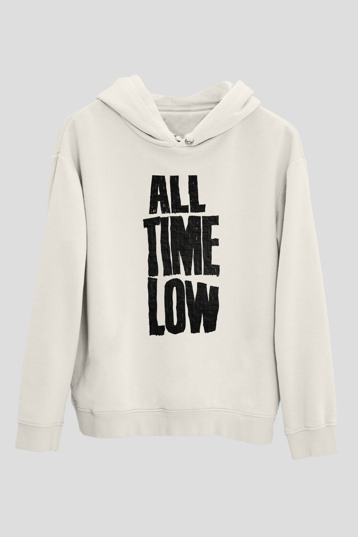 All Time Low Beyaz Unisex Kapşonlu Sweatshirt