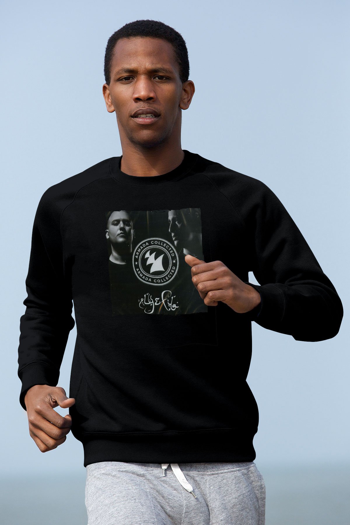 Aly & Fila Siyah Unisex Sweatshirt