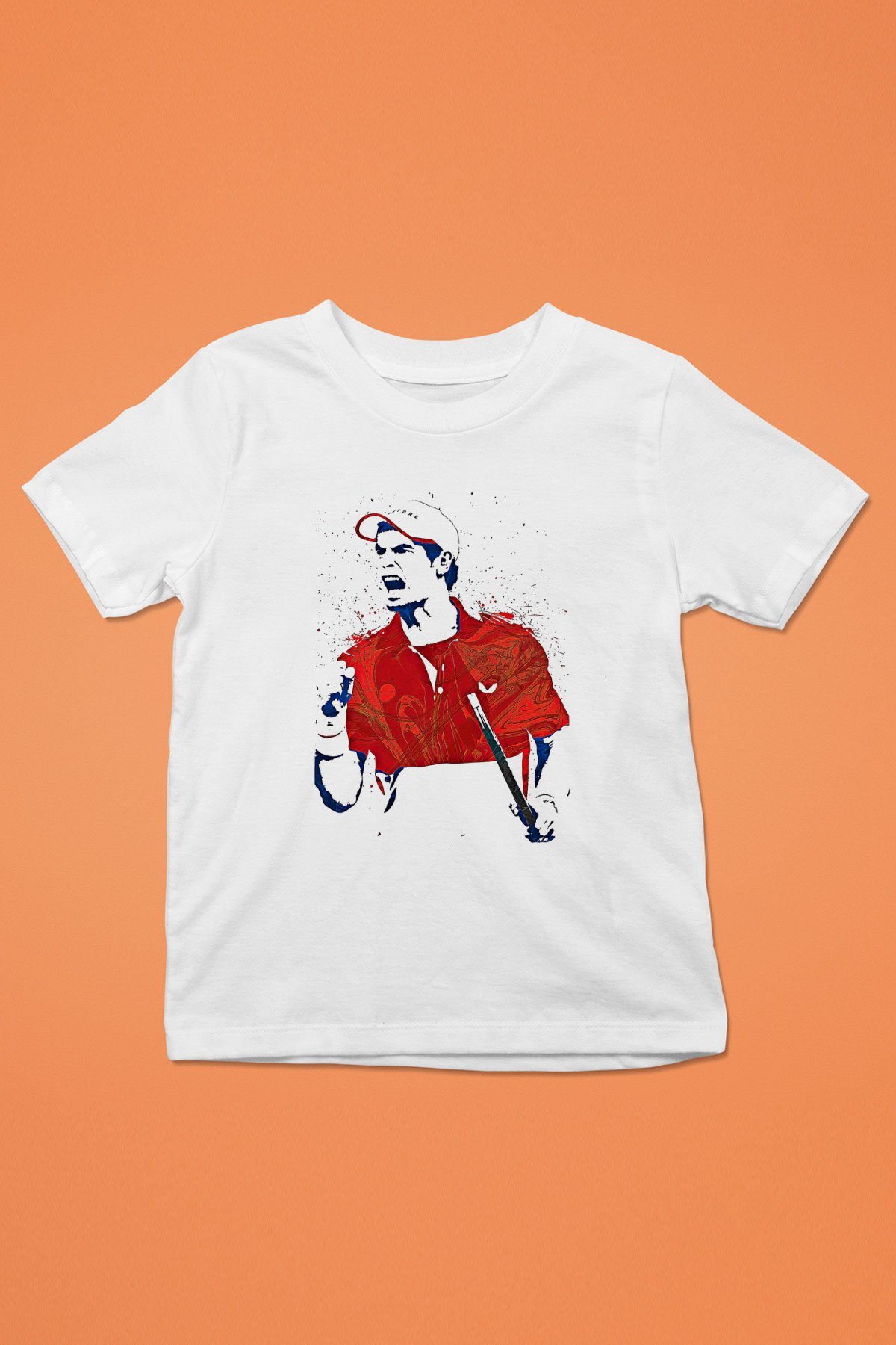 Andy Murray Baskılı Beyaz Unisex Beyaz Çocuk Tişört - Tshirt