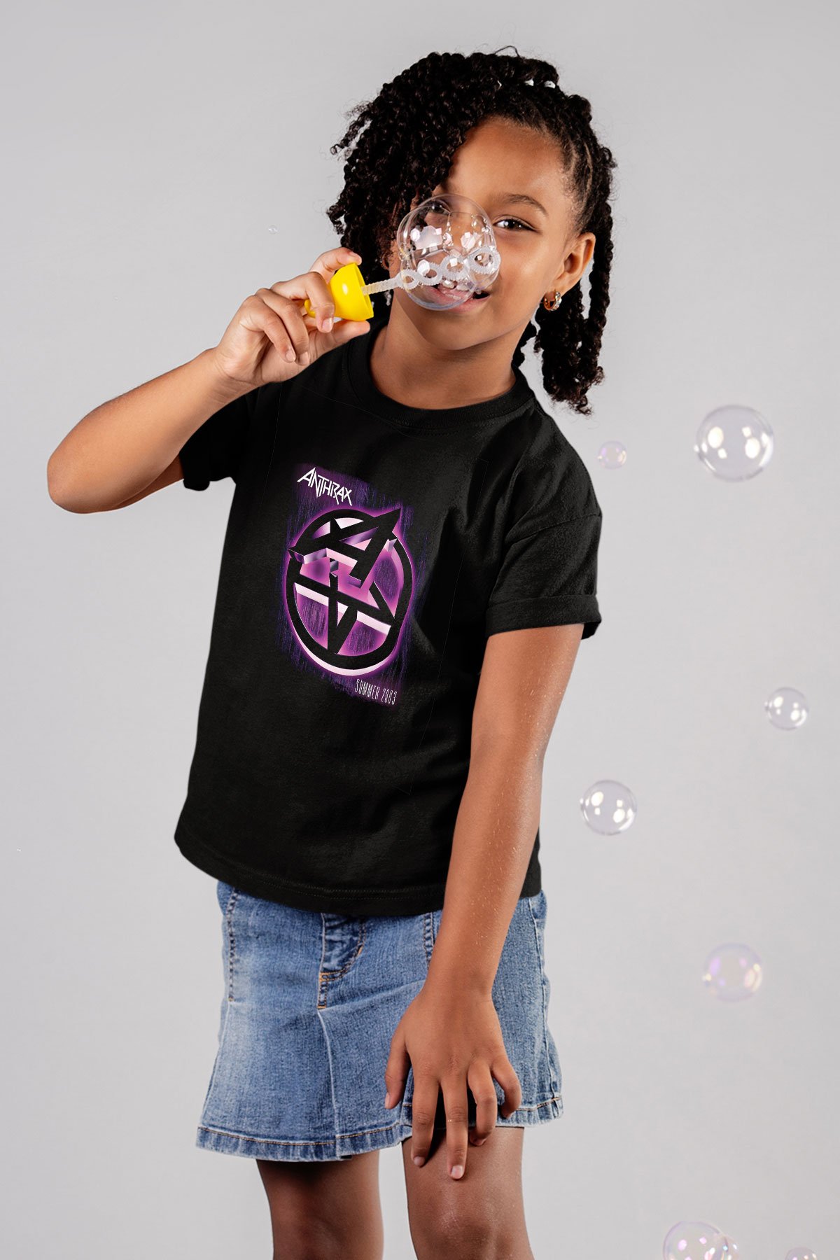 Anthrax Baskılı Unisex Siyah Çocuk Tişört