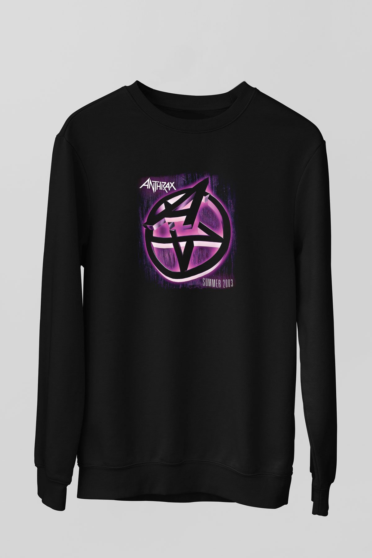 Anthrax Baskılı Unisex Siyah Sweatshirt