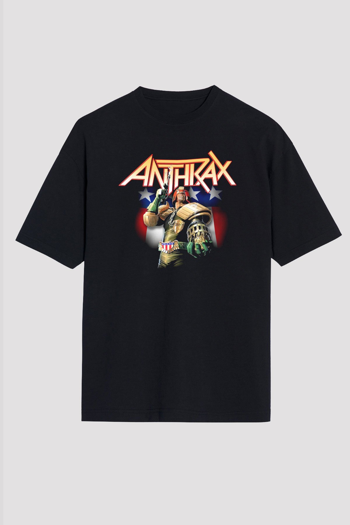 Anthrax Siyah Unisex Oversize Tişört T-Shirt