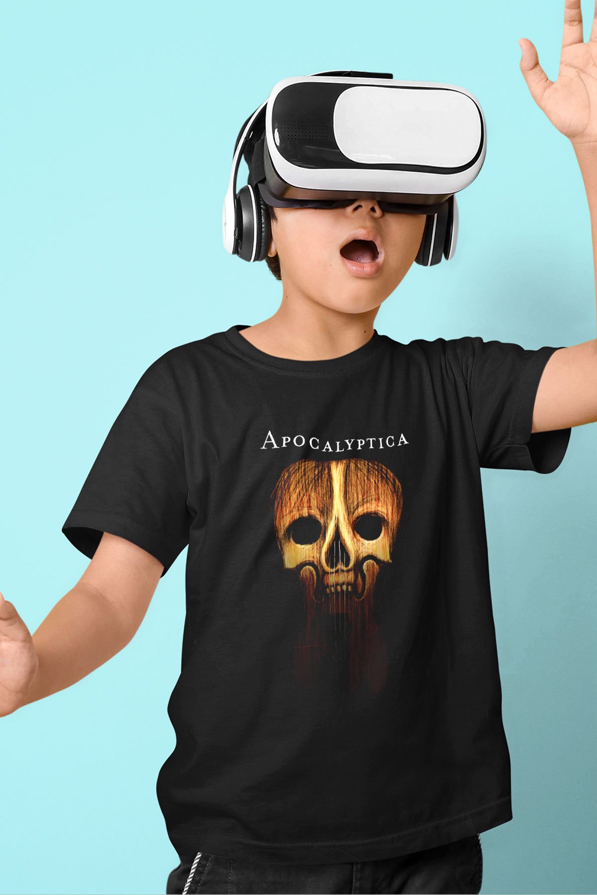 Apocalyptica Baskılı Siyah Unisex Çocuk Tişört