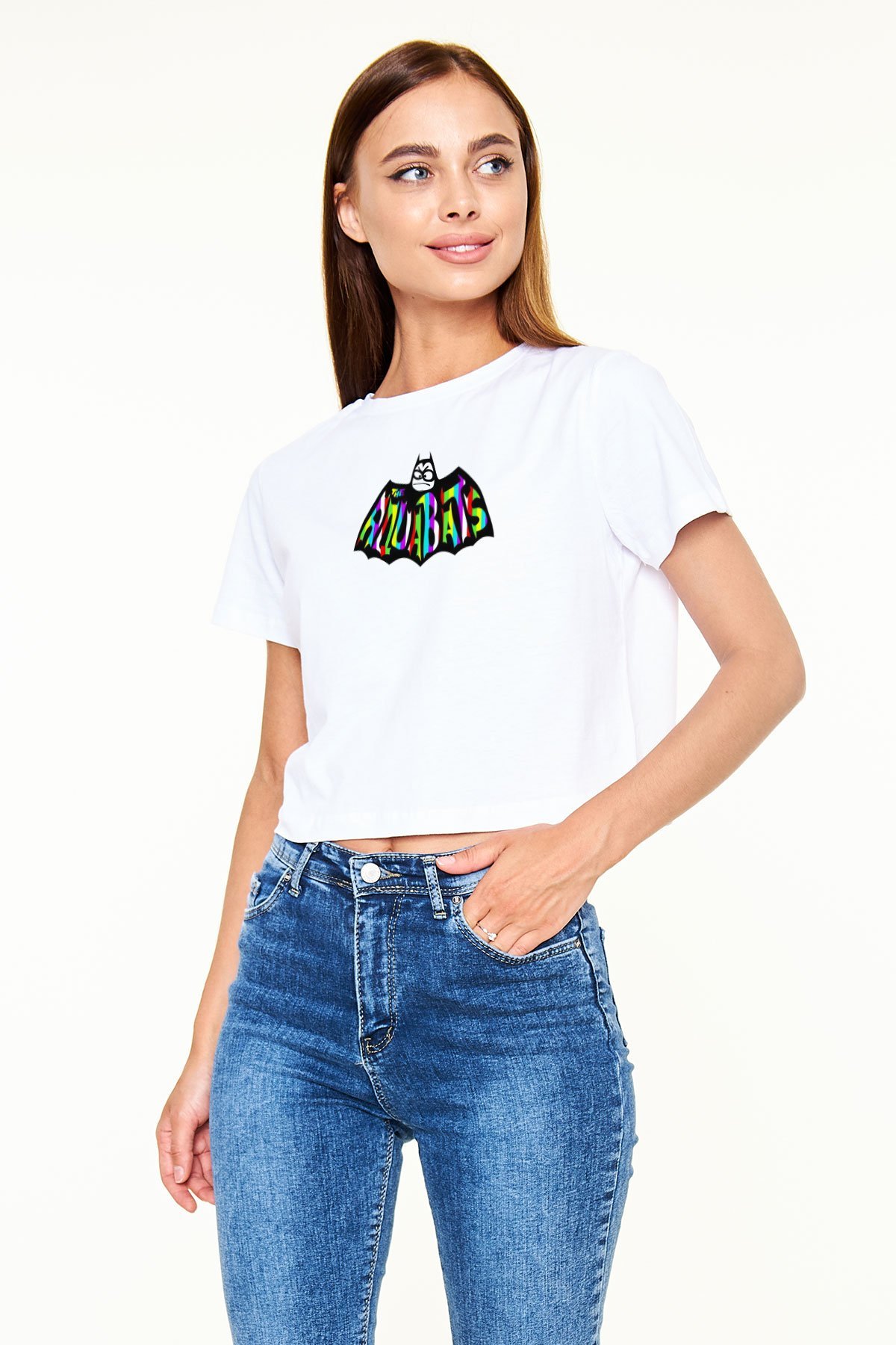 Aquabats Beyaz  Crop Top Tişört