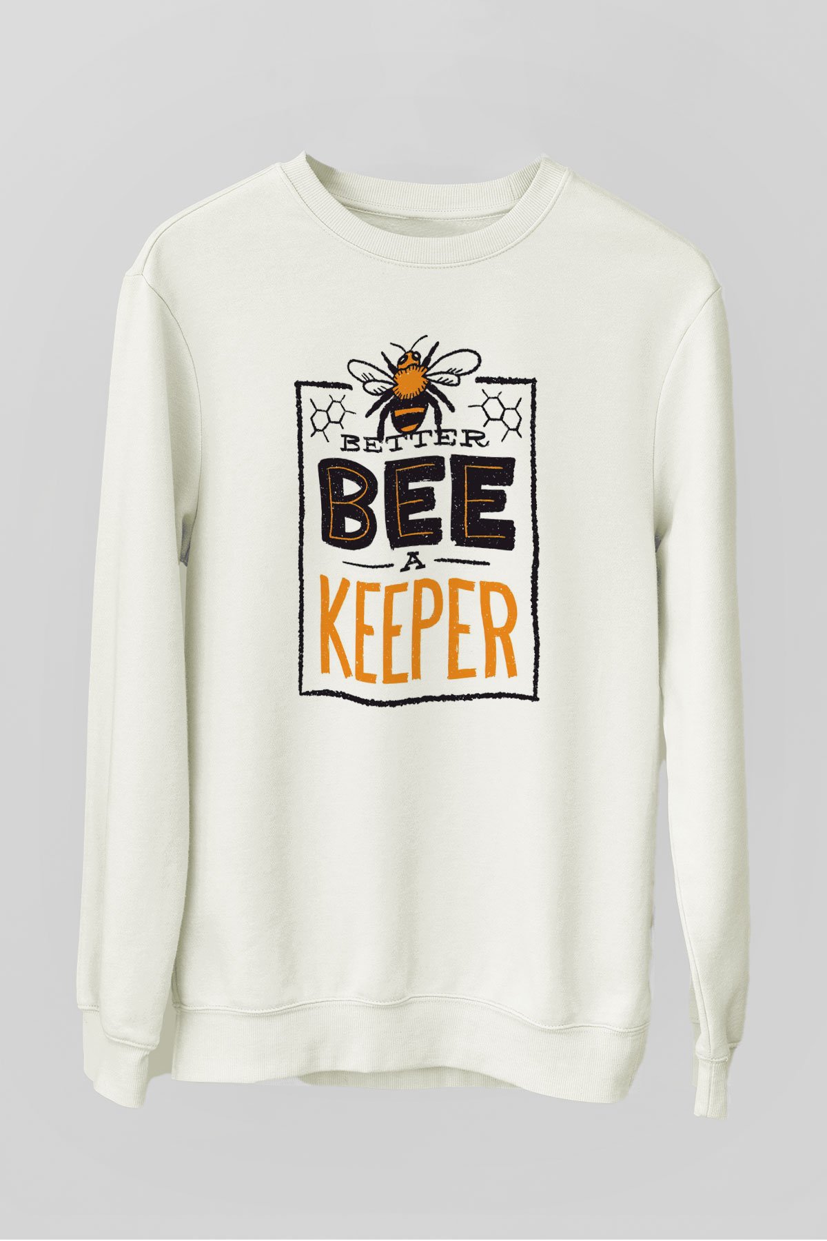Arıcı Beyaz Unisex Sweatshirt