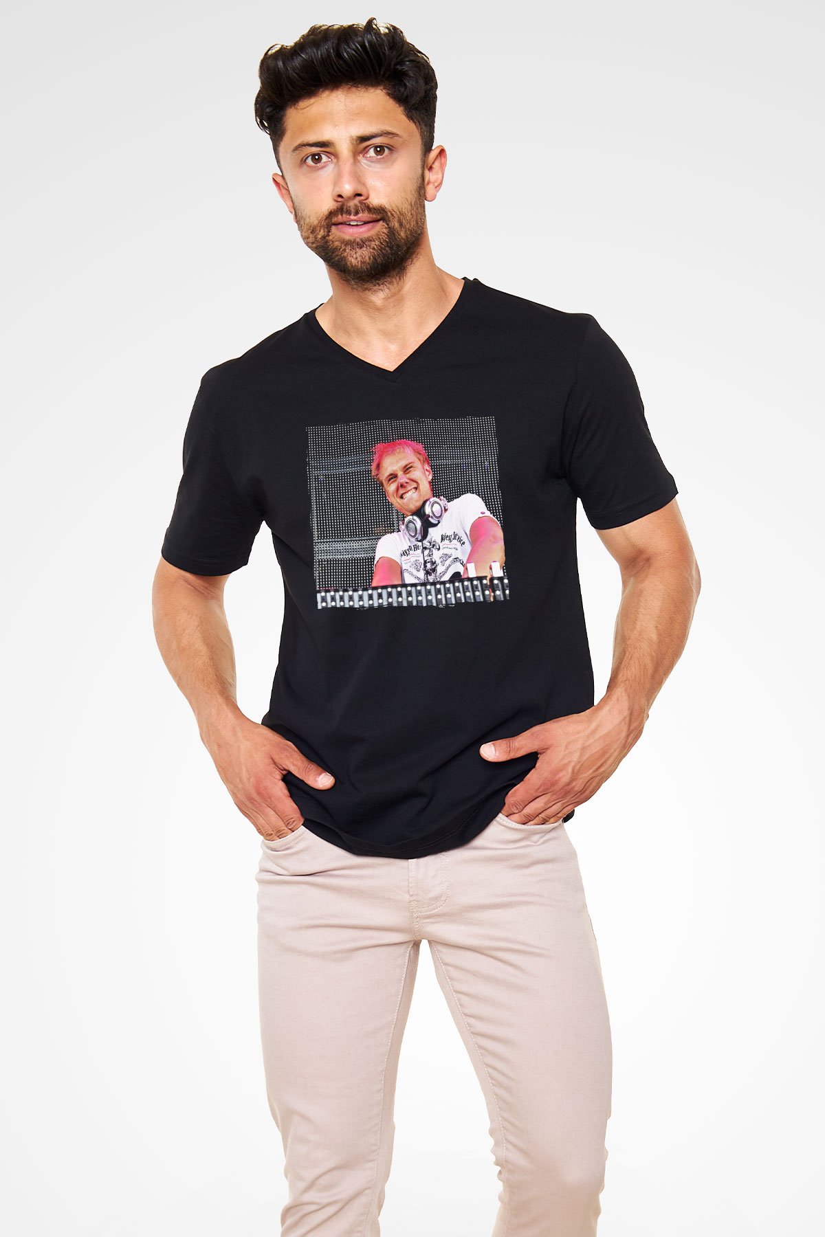 Armin Van Buuren Siyah Unisex V Yaka Tişört