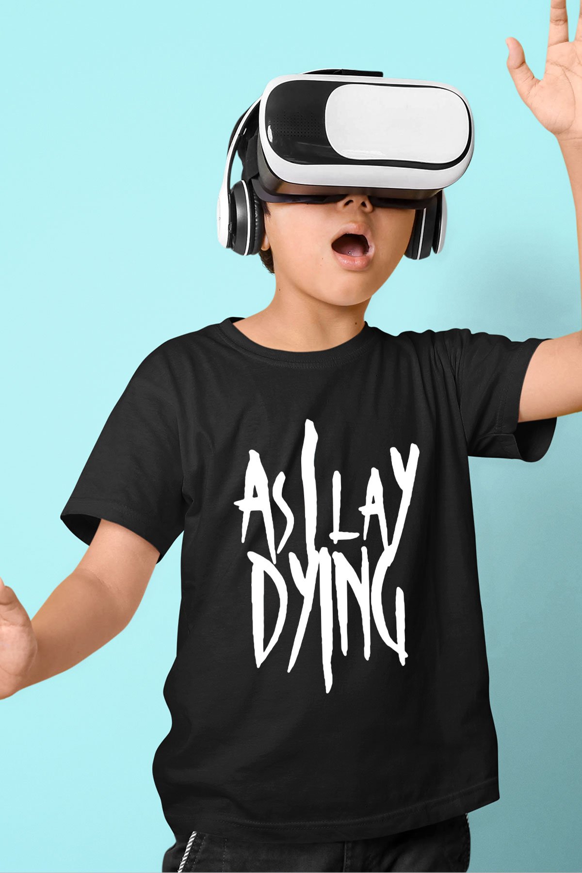 As I Lay Dying Baskılı Siyah Unisex Çocuk Tişört
