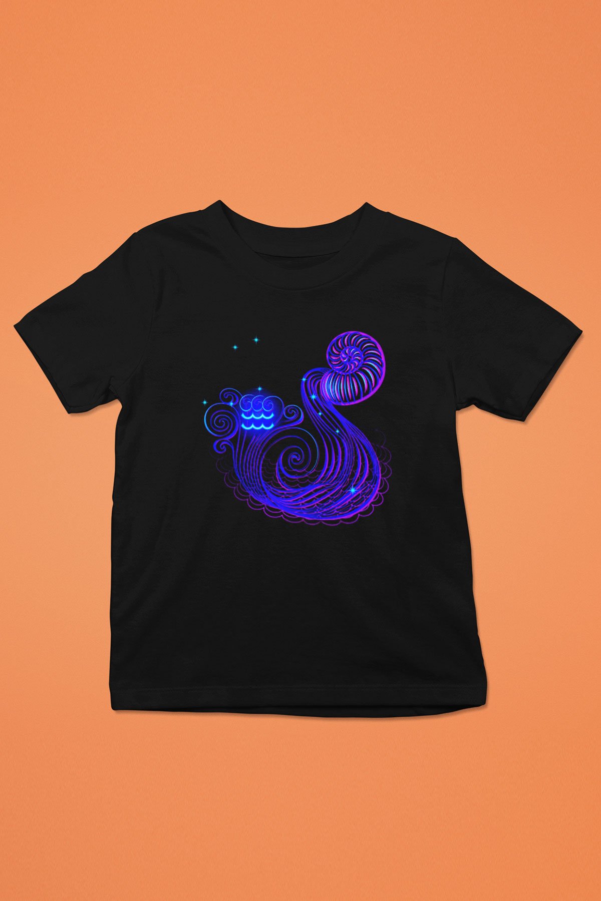 Astrolog Baskılı Siyah Unisex Çocuk Tişört