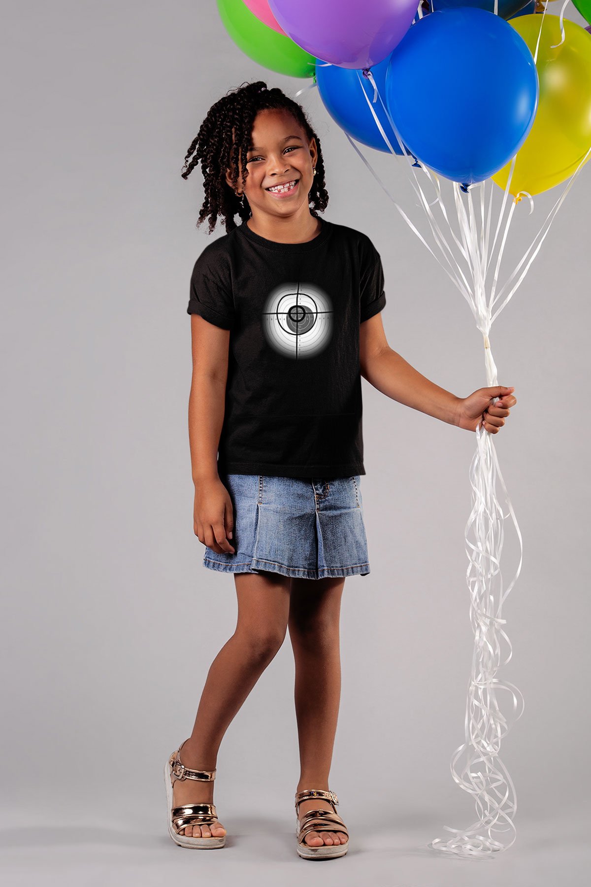 Atıcılık - Shooting Baskılı Unisex Siyah Çocuk Tİşörtü - Tshirt