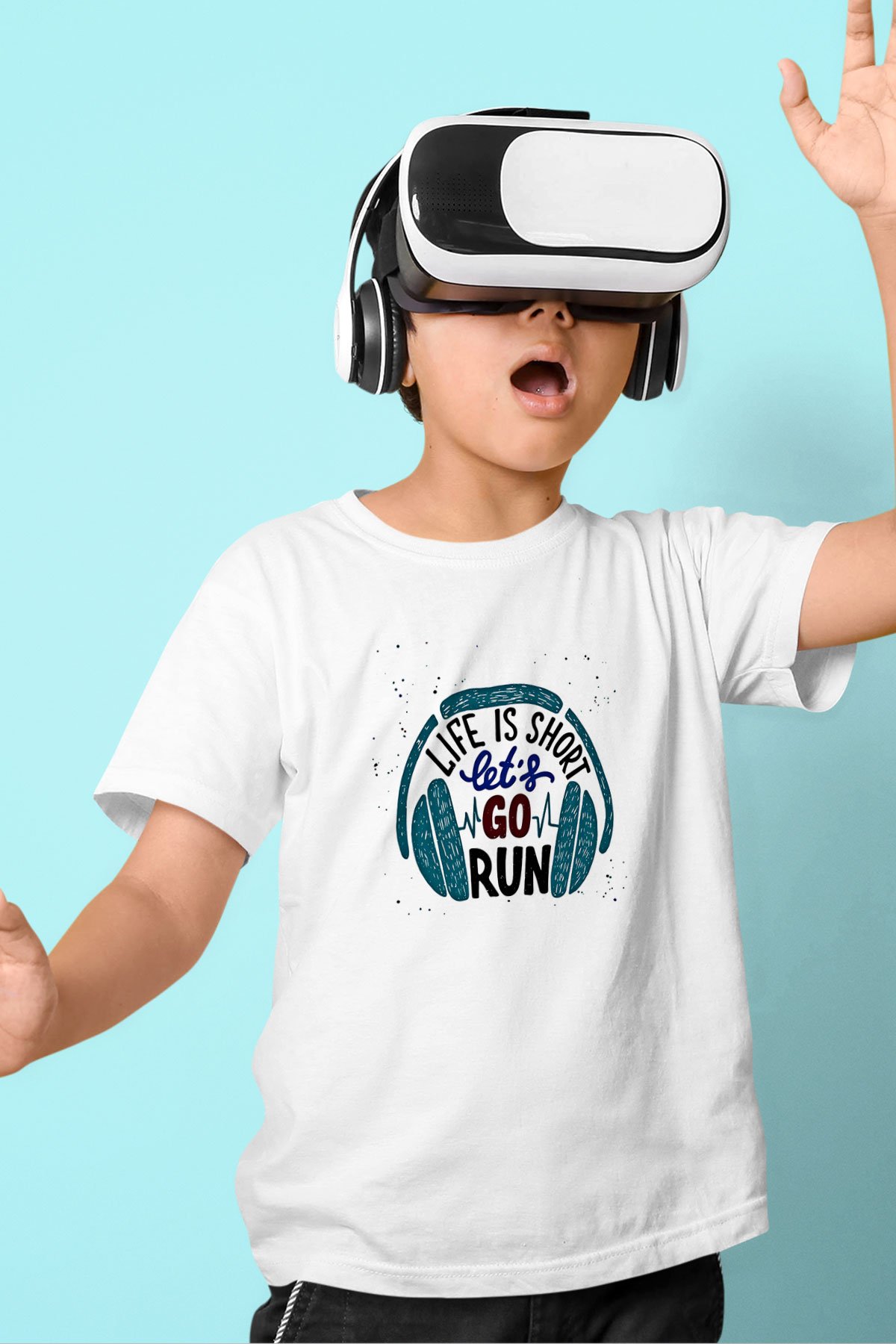 Atletizm Baskılı Unisex Beyaz Çocuk Tişört - Tshirt