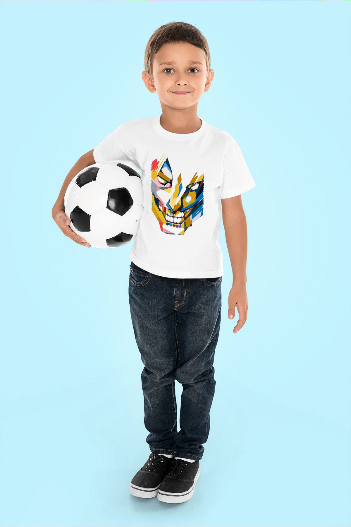 Attack On Titan Baskılı Beyaz Unisex Beyaz Çocuk Tişört - Tshirt