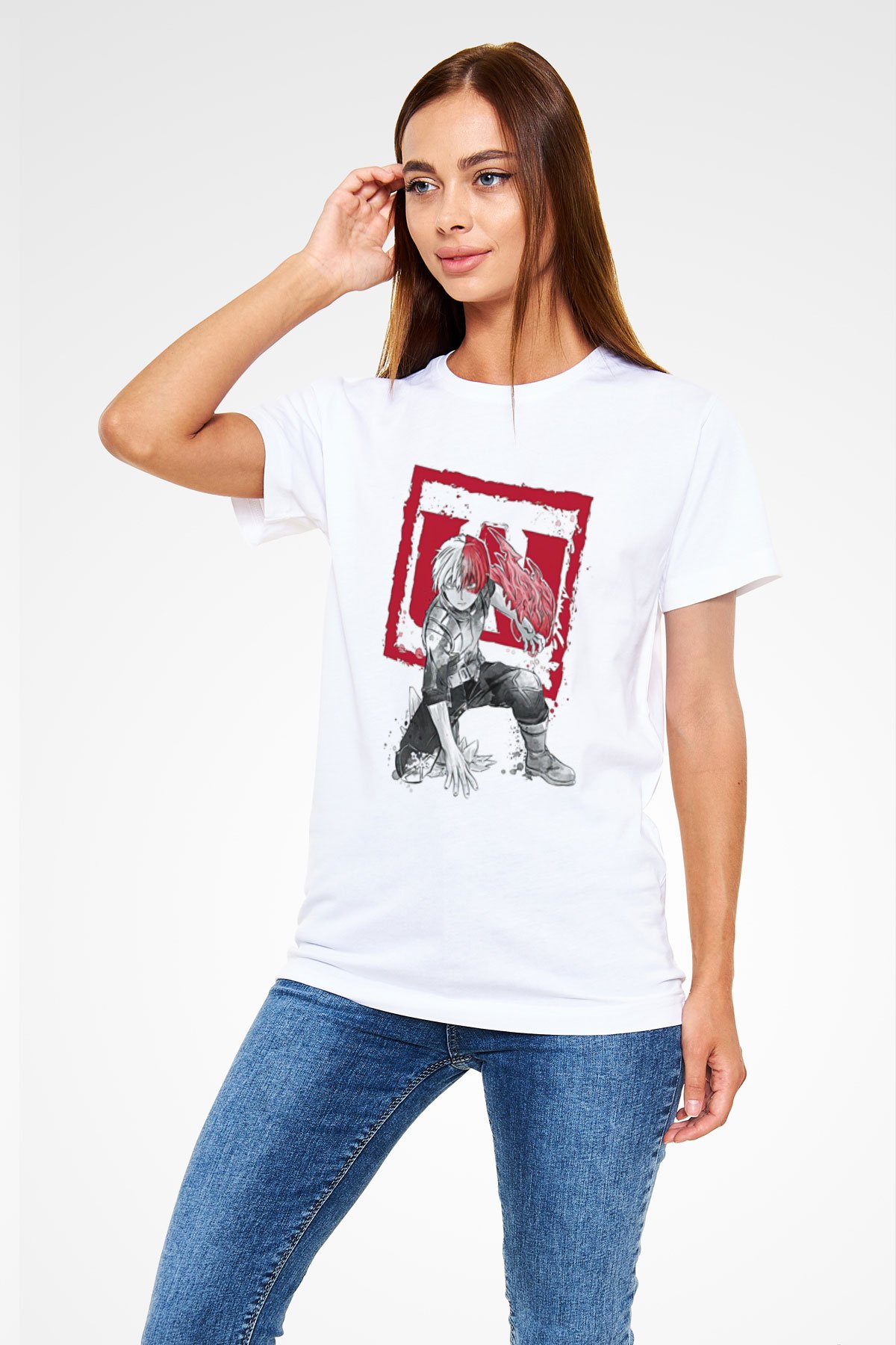 Attack On Titan Baskılı Unisex Siyah Tişört - Tshirt