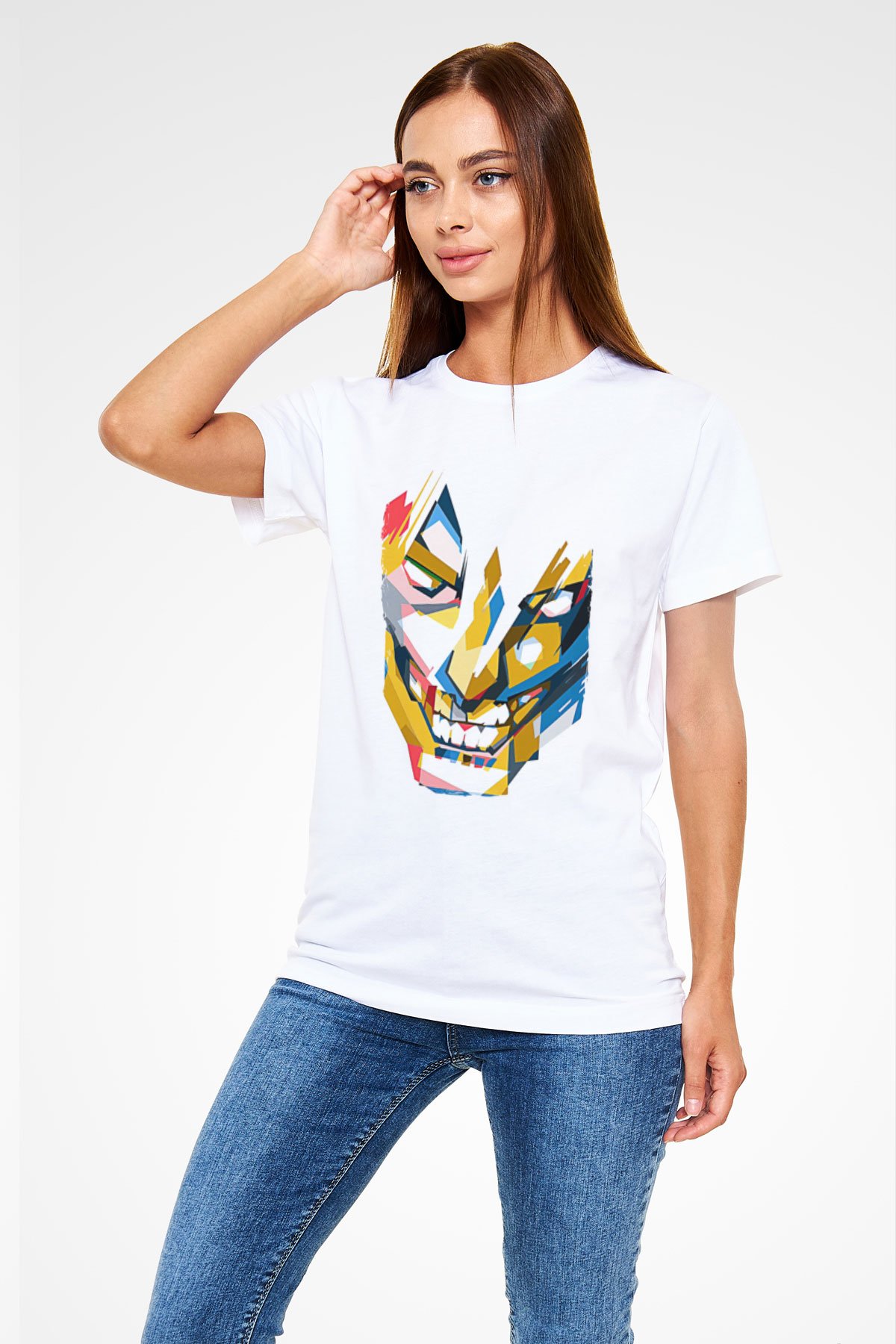 Attack On Titan Unisex Baskılı Beyaz Tişört - Tshirt