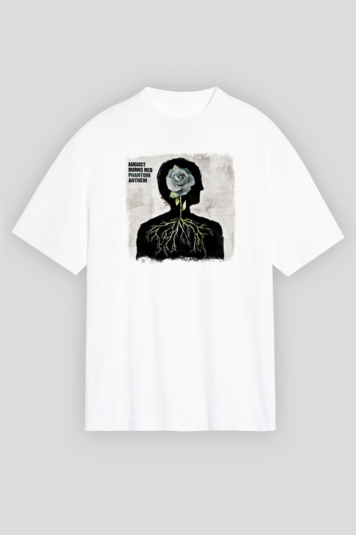 August Burns Red Baskılı Unisex Beyaz Oversize Tişört