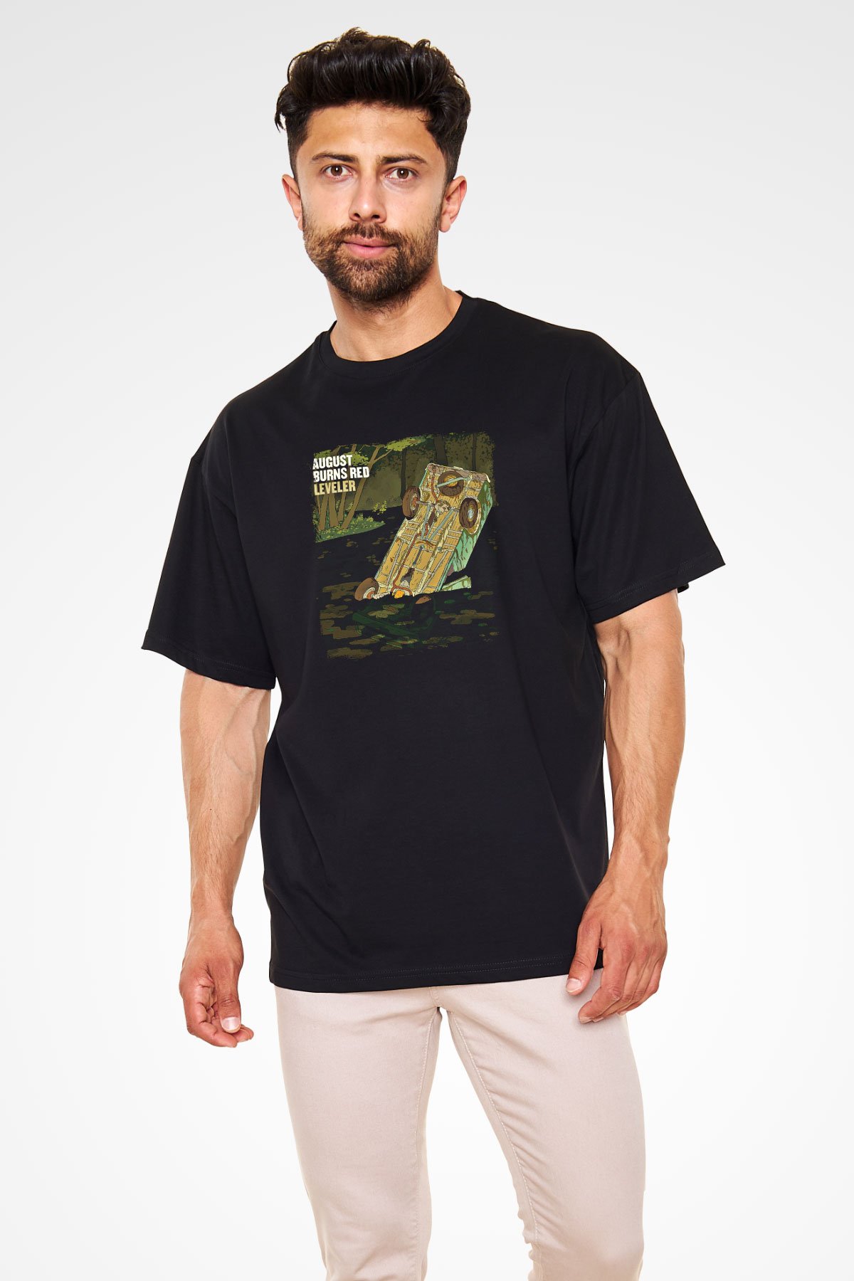 August Burns Red Baskılı Unisex Siyah Oversize Tişört