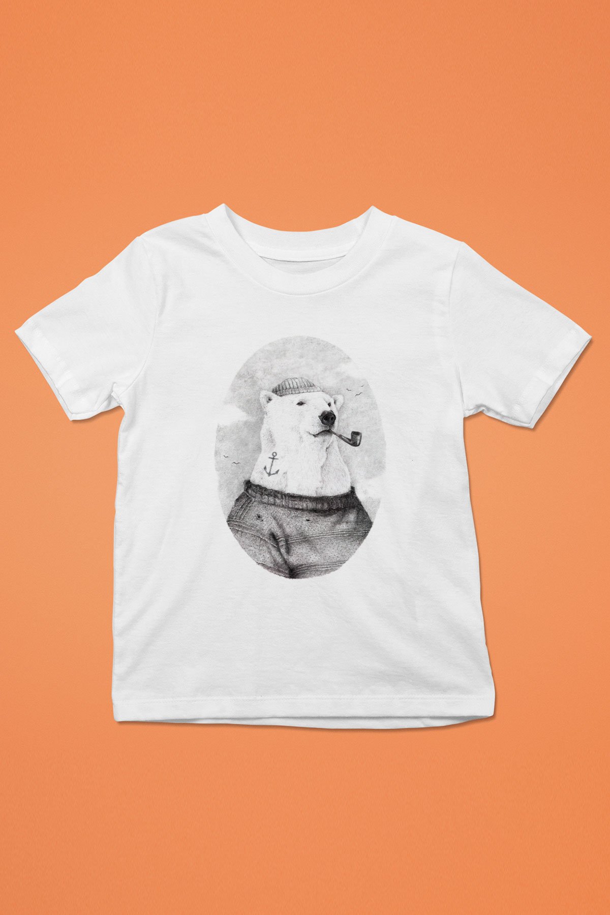 Ayı Beyaz Unisex Çocuk Tişört