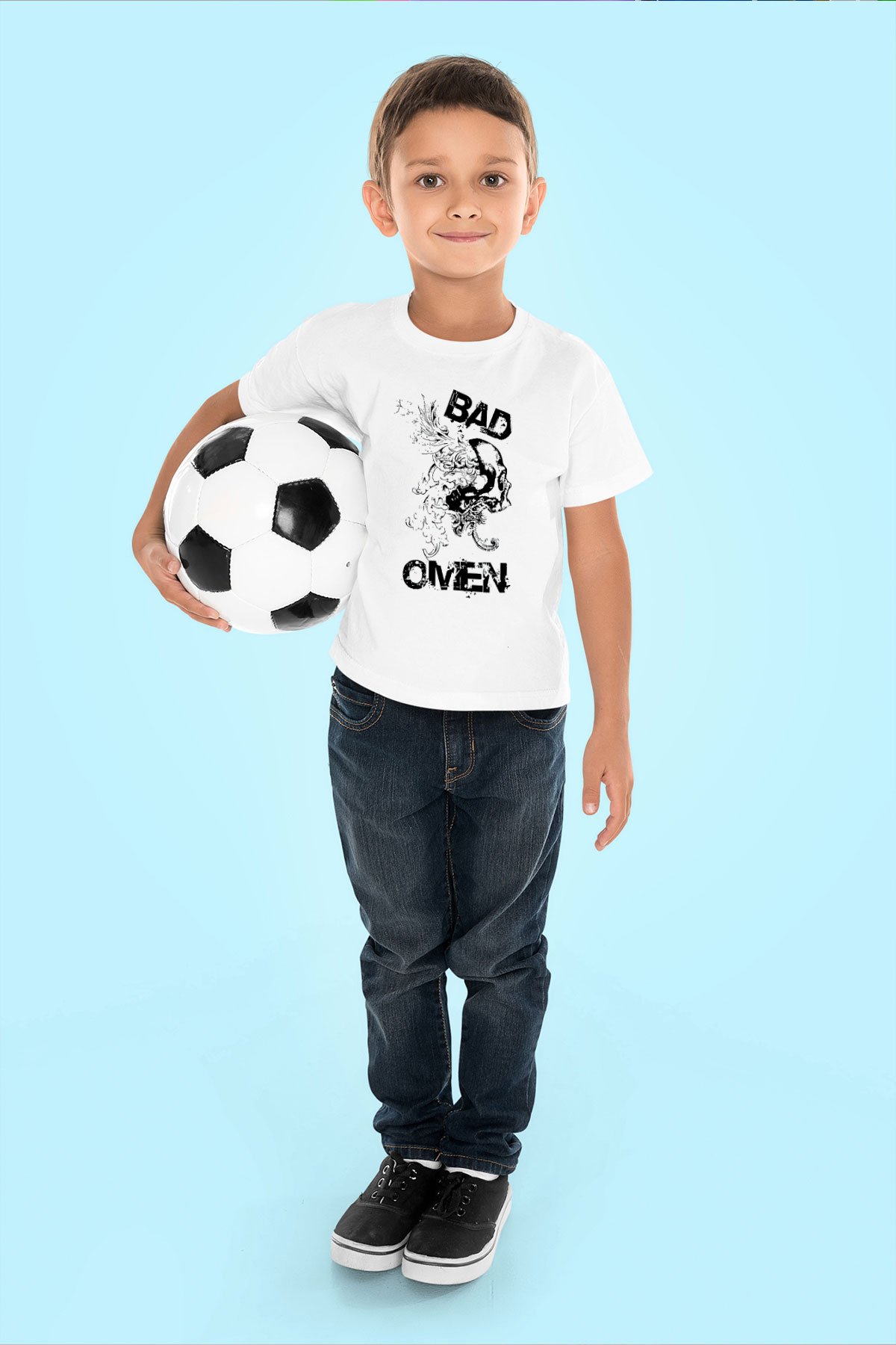 Bad Omens Baskılı Beyaz Unisex Beyaz Çocuk Tişört - Tshirt