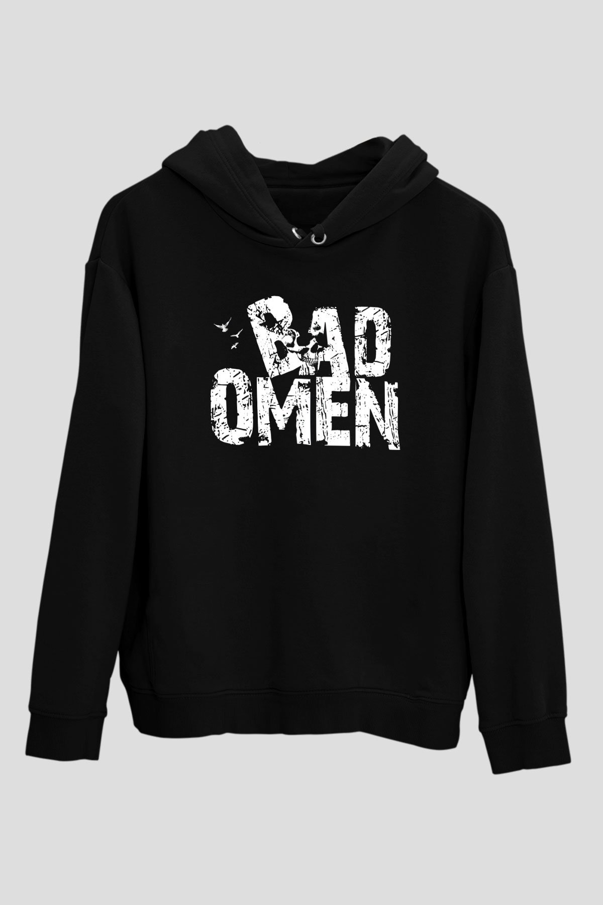 Bad Omens Baskılı Unisex Siyah Kapüşonlu Sweatshirt