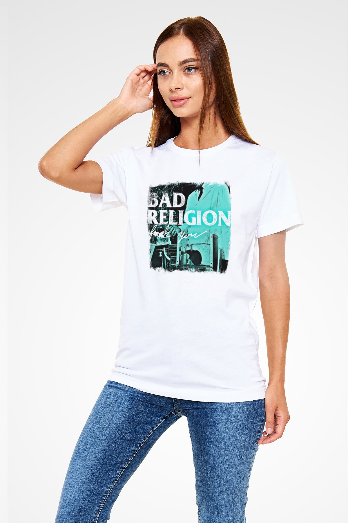 Bad Religion Baskılı Unisex Beyaz Tişört