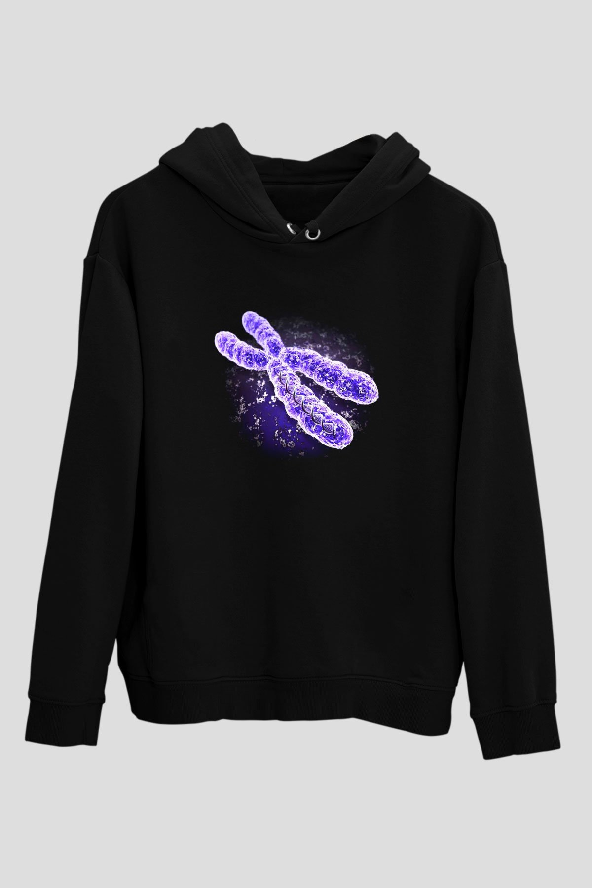 Bakteriyolog Siyah Unisex Kapşonlu Sweatshirt