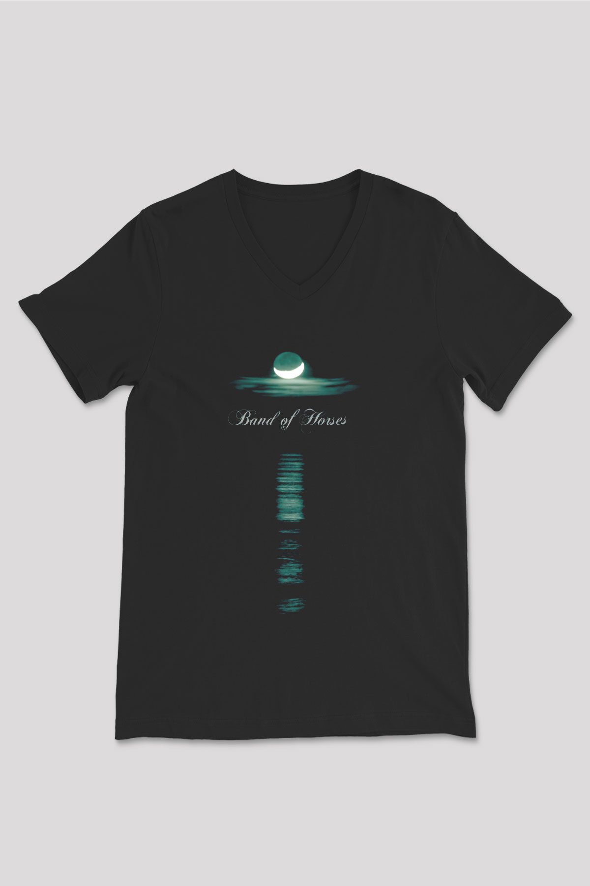 Band of Horses Siyah Unisex V Yaka Tişört