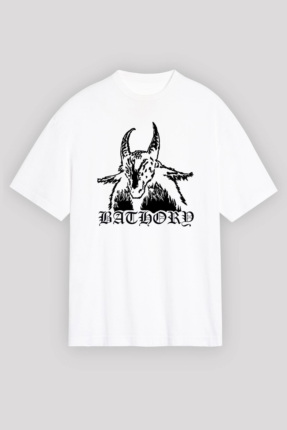 Bathory Beyaz Unisex Tişört T-Shirt - TişörtFabrikası