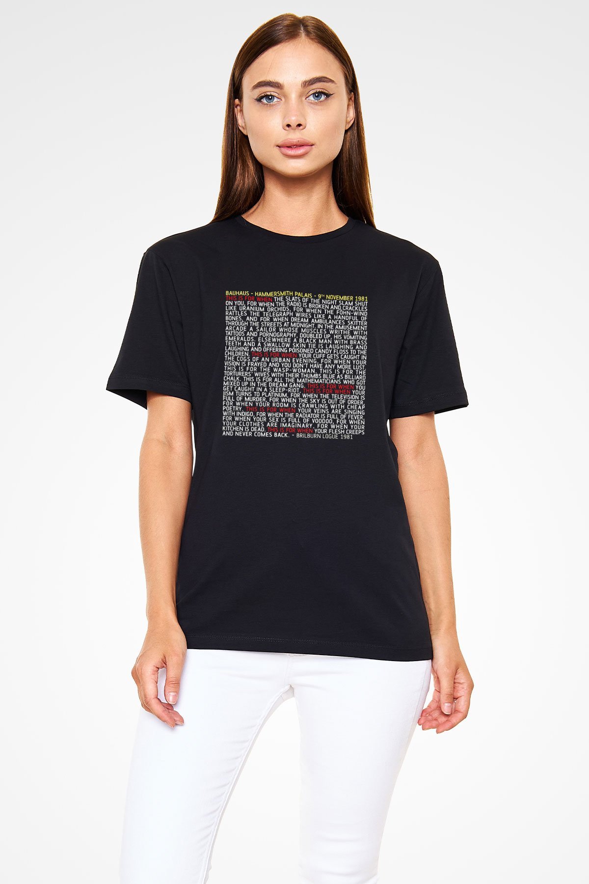Bauhaus Baskılı Unisex Siyah Tişört