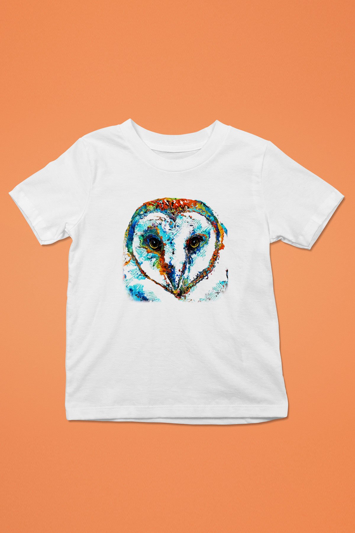 Baykuş Baskılı Beyaz Unisex Çocuk Tişört