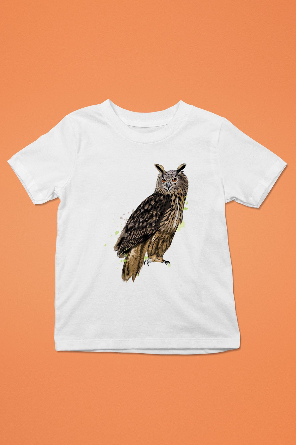 Baykuş Beyaz Unisex Çocuk Tişört