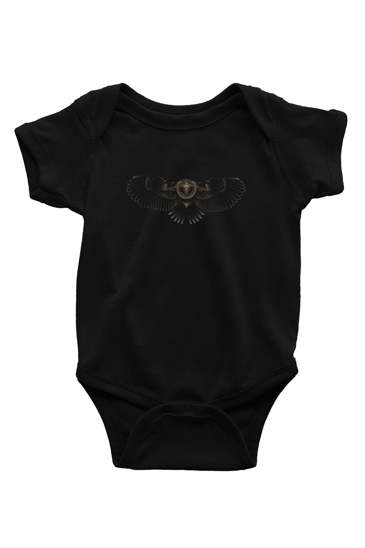 Baykuş Siyah Bebek Body - Zıbın