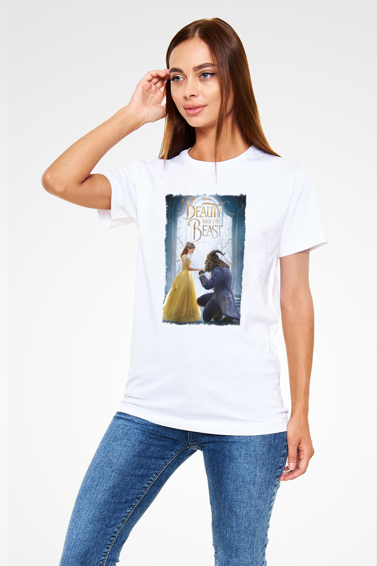 Beauty and the Beast Beyaz Unisex Tişört T-Shirt