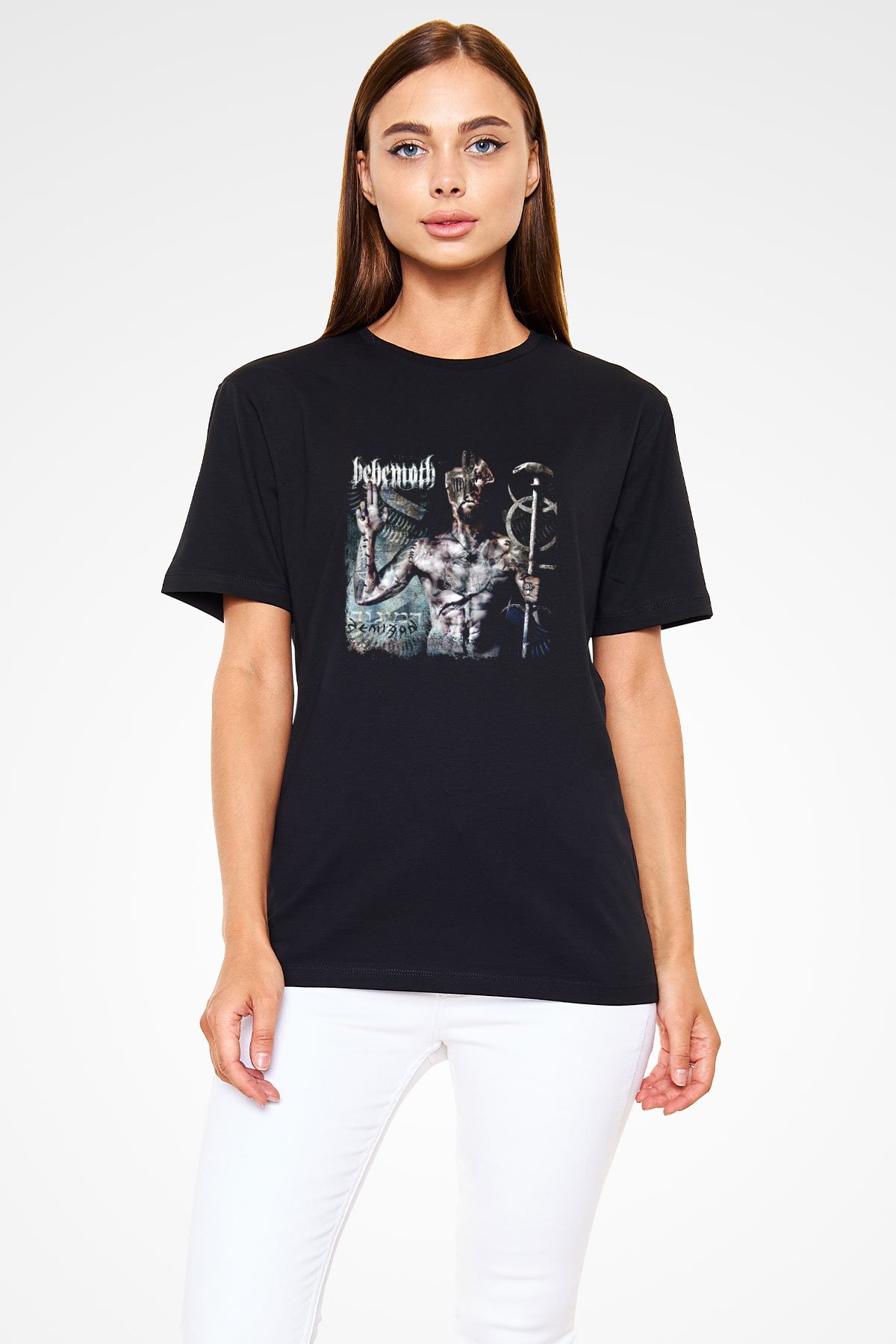 Behemoth Baskılı Unisex Siyah Tişört