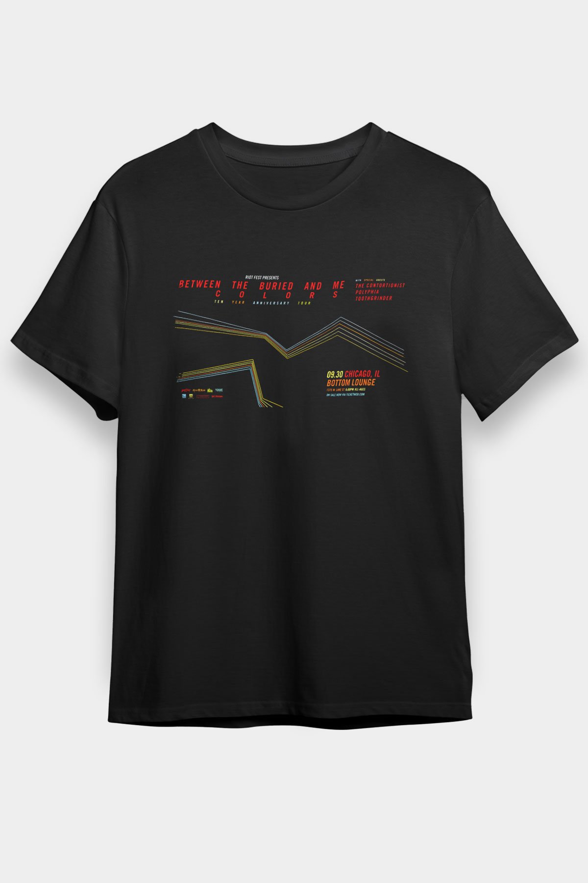 Between The Buried And Me Baskılı Unisex Siyah Tişört - Tshirt
