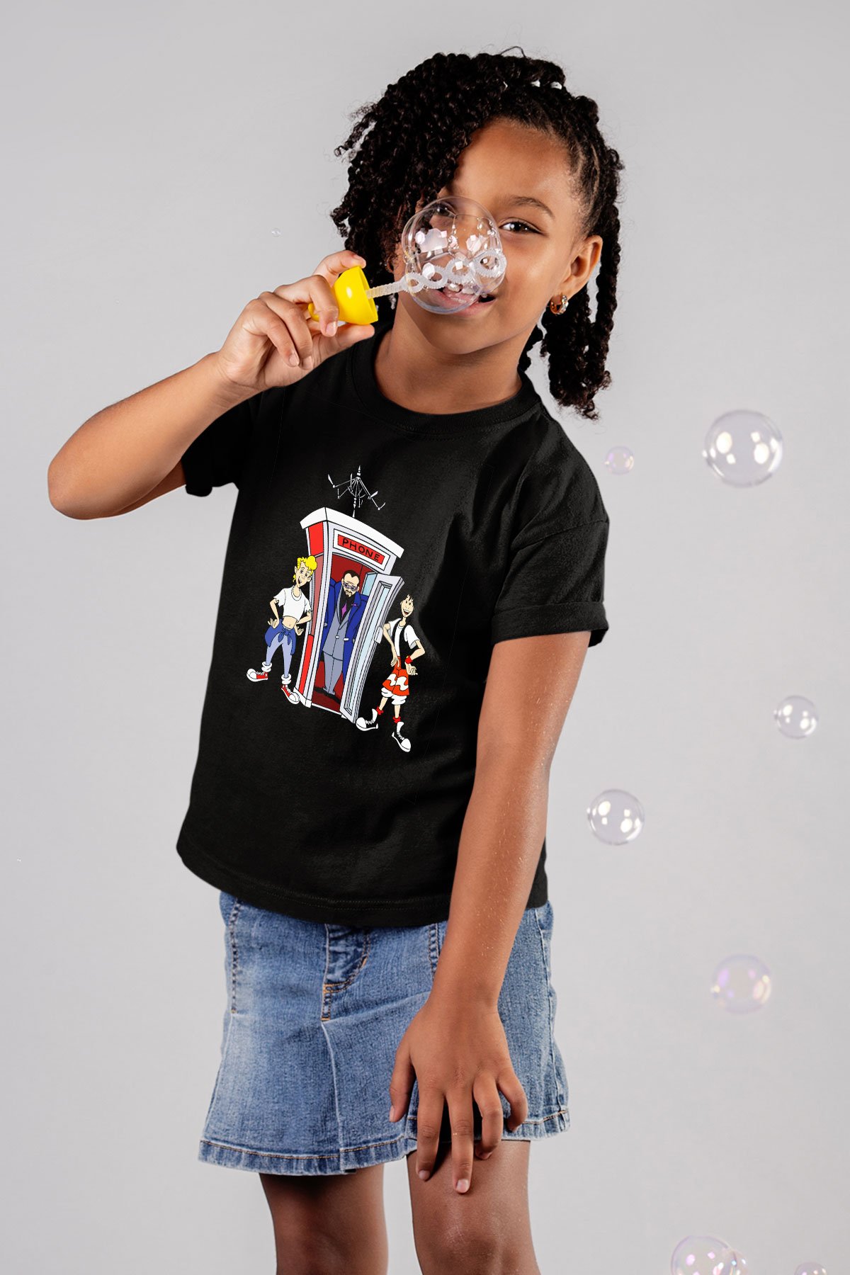 Bill and Ted's Excellent Adventure Baskılı Siyah Unisex Çocuk Tişört