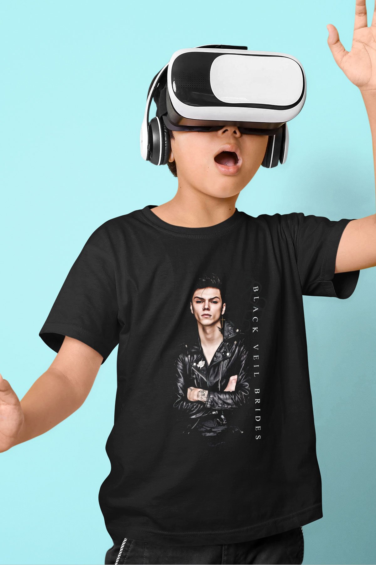 Black Veil Brides Baskılı Siyah Unisex Çocuk Tişört