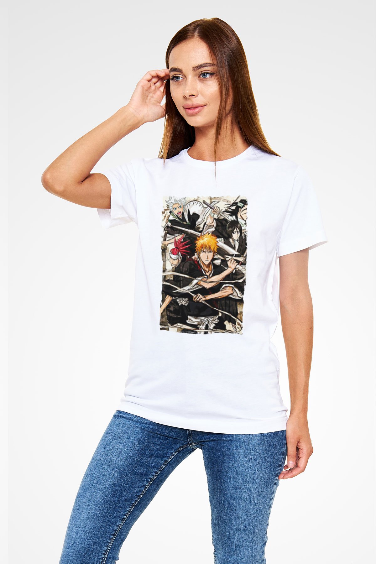 Bleach Unisex Baskılı Beyaz Tişört - Tshirt