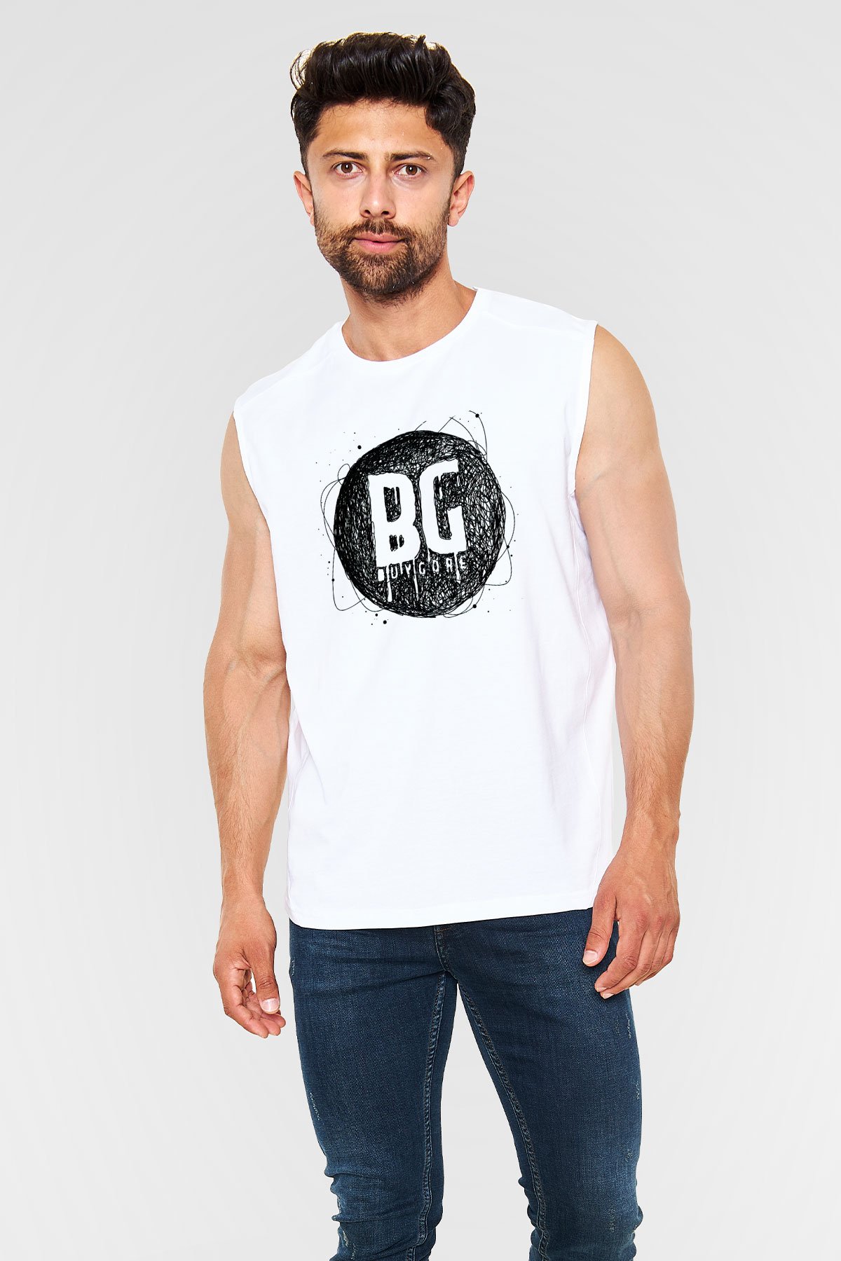 Borgore Beyaz Unisex Kolsuz Tişört