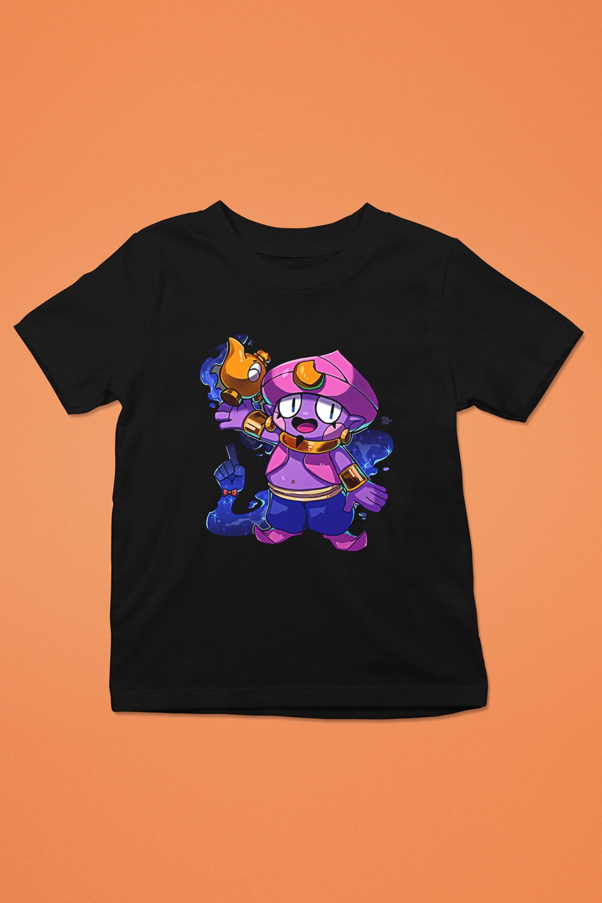 Brawl Stars Baskılı Unisex Siyah Çocuk Tişört - Tshirt
