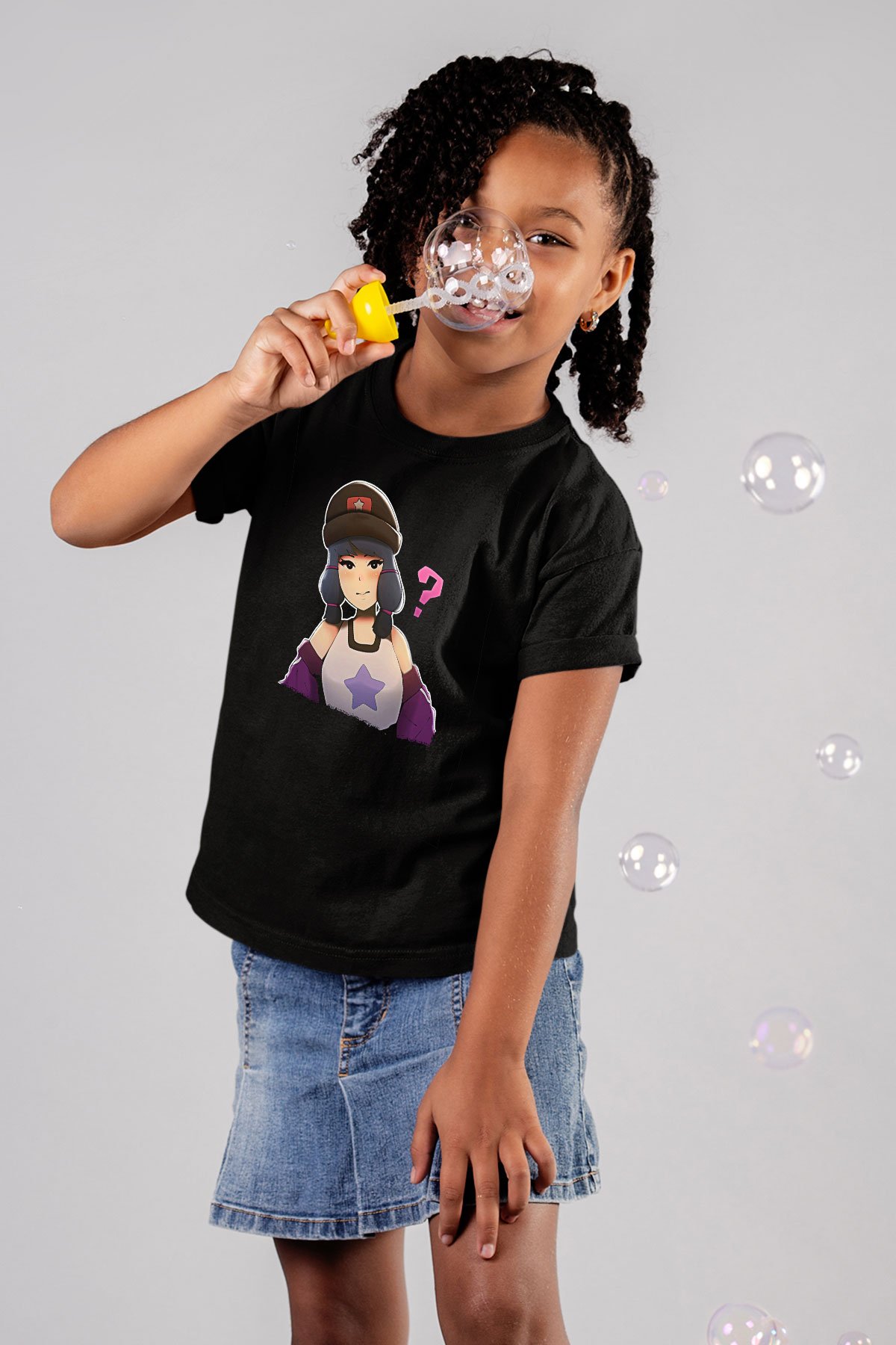 Brawl Stars Baskılı Unisex Siyah Çocuk Tişört - Tshirt