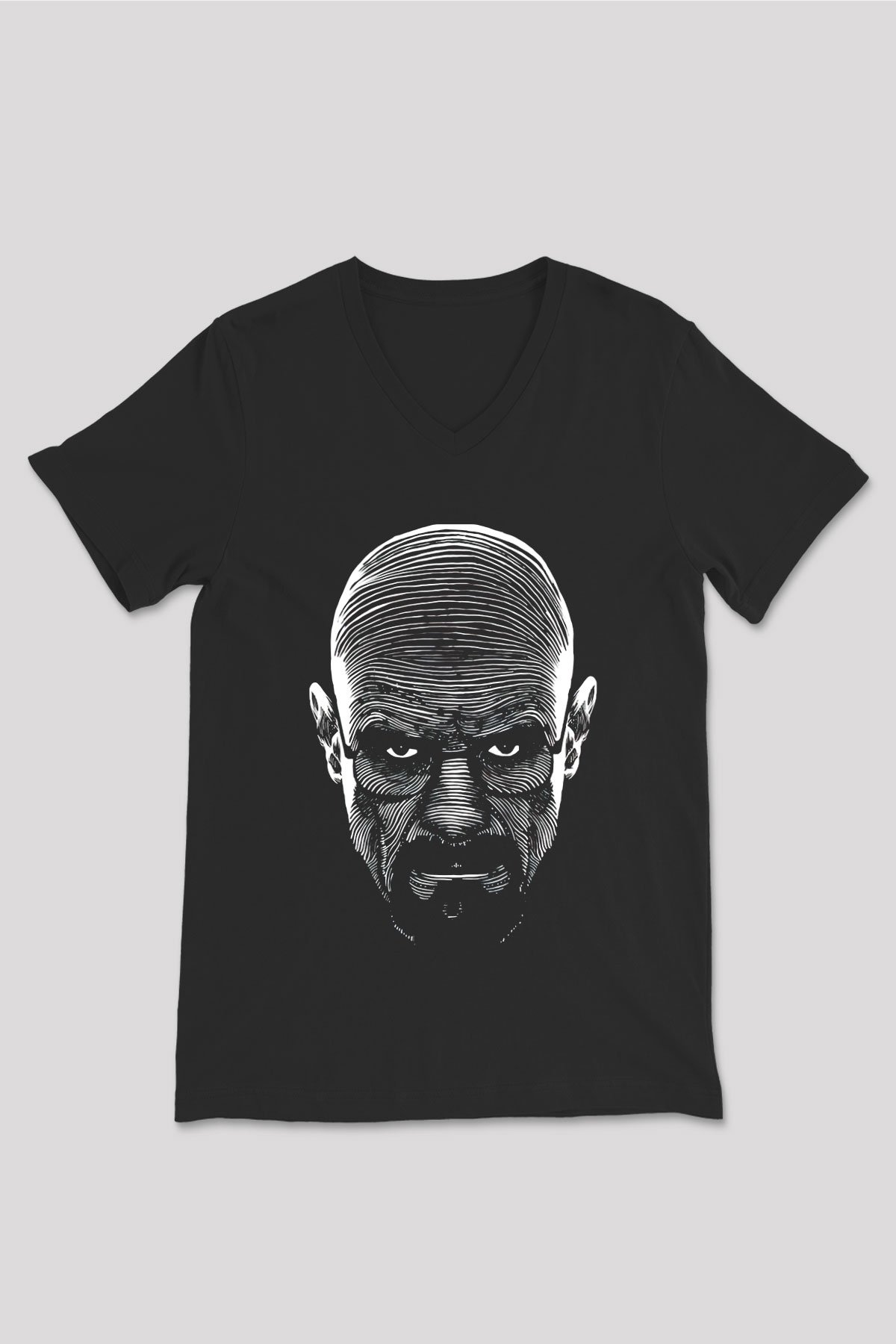 Breaking Bad Heisenberg Siyah Unisex V Yaka Tişört T-Shirt